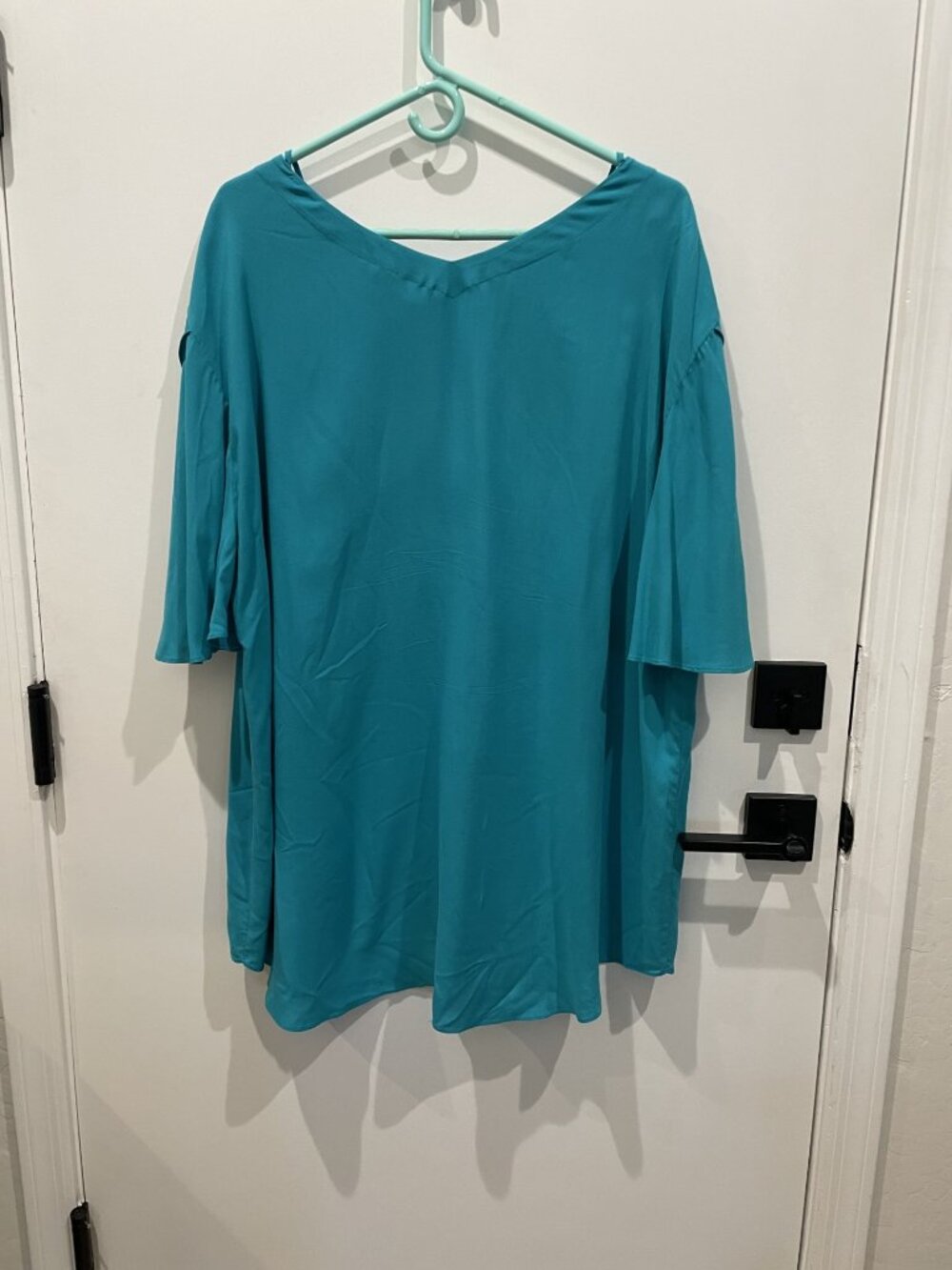 Soft Surroundings Turquoise Main Sail Tunic - Size 1X - Retail $74 - Back Tie!
